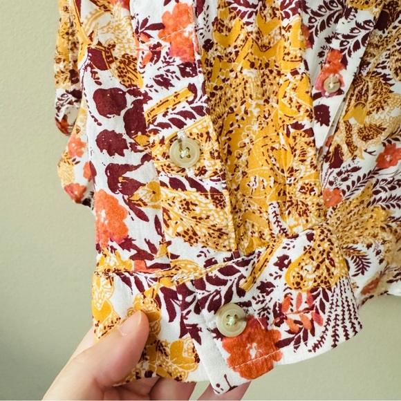 Anthropologie Pilcro Floral Print Button-Up Shirt Size M - Picture 5 of 12